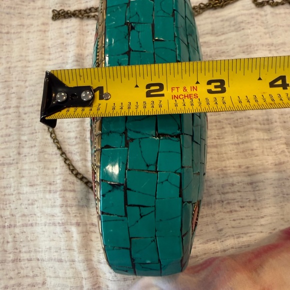 Antik Kraft Turquoise and Red Mosaic Clutch - Picture 12 of 12